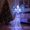 White-Blue LED Metal and PVC Angel with Halo, Wings and Flute – 3D Decor